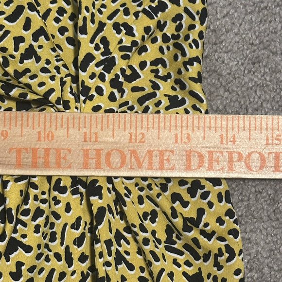BCBGeneration Women 6 Dress Mini Halter Faux Wrap Cheetah Yellow - Picture 14 of 15